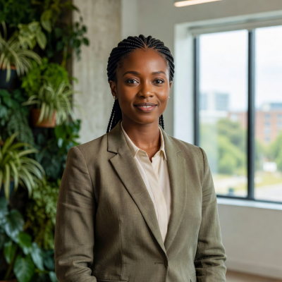 Portrait of Amara Okafor, Co-Founder and Director of Sustainability